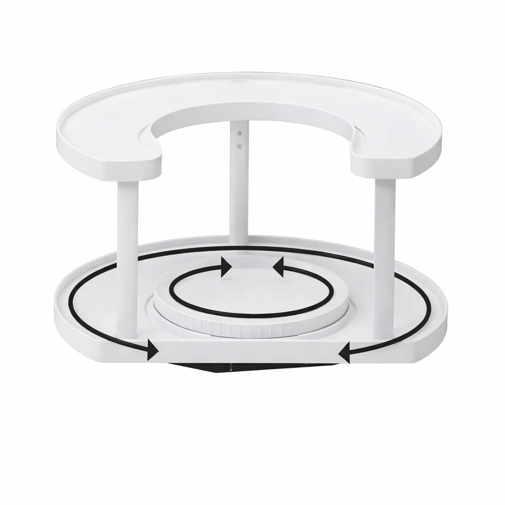 2-Tiered Lazy Susan in D-Shape