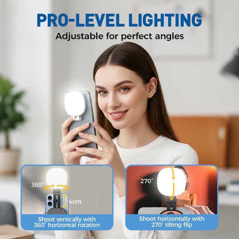 3-in-1 Selfie Light with Mirror and Smartphone Holder - Image 5