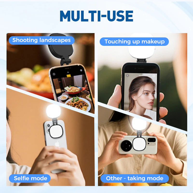 3-in-1 Selfie Light with Mirror and Smartphone Holder - Image 8
