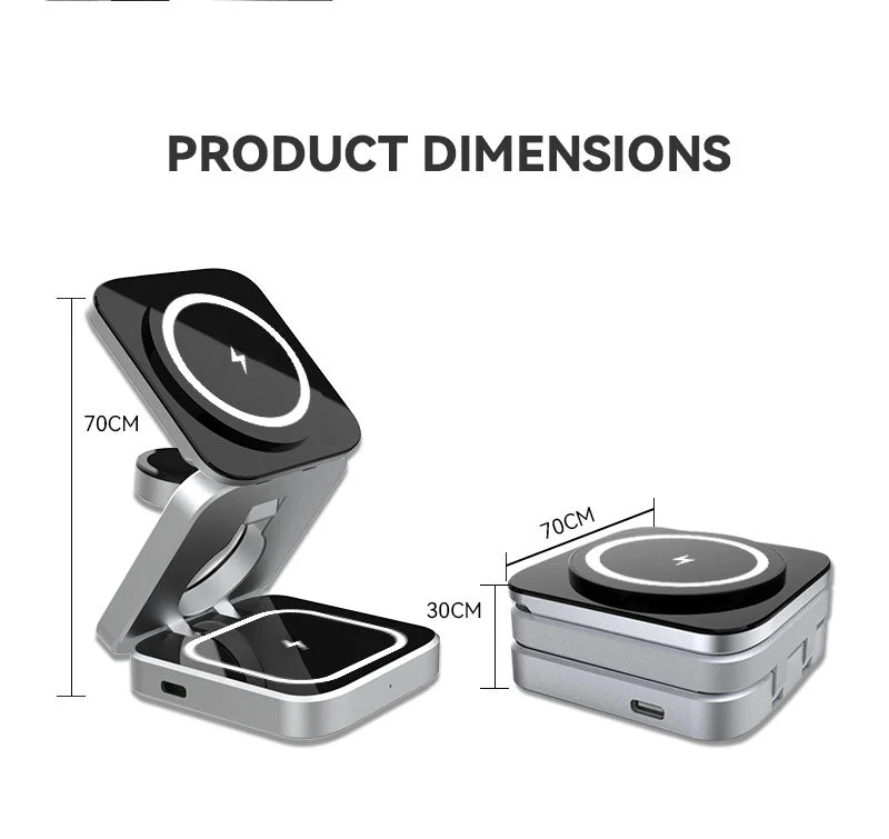 3-in-1 Wireless Charger with Magnetic Design for iPhone, AirPods, Apple Watch - Image 8