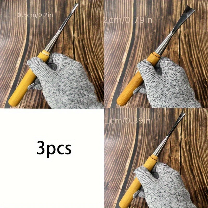 3-Piece Precision Chisel Set with Fixed Blade Measurements - Image 5