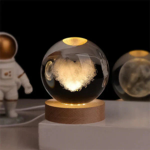 3D Carved Crystal Globe Lamp – Soft LED Night Light - Image 7