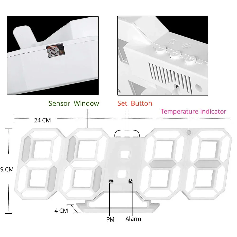 3D LED Wall Clock - Effortlessly Read Time in Bright Clarity Anytime - Image 6