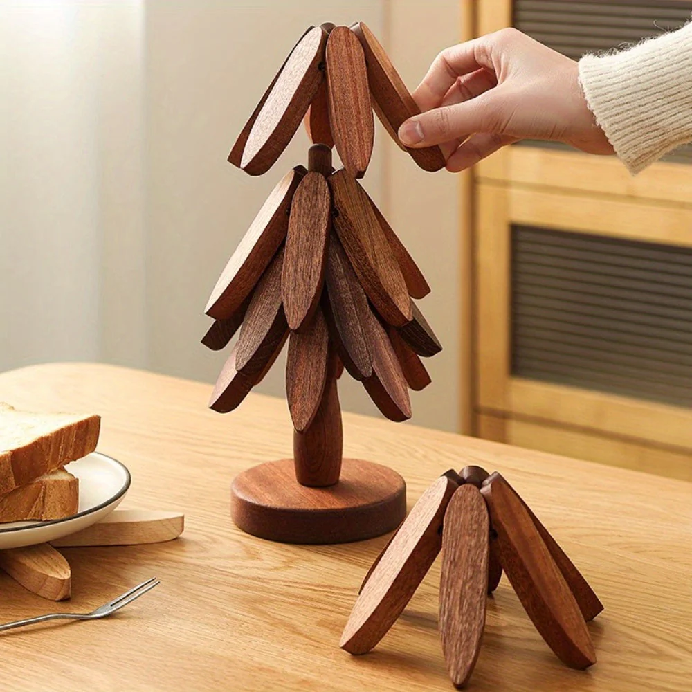 4-Piece Bamboo Coaster Set - Image 5