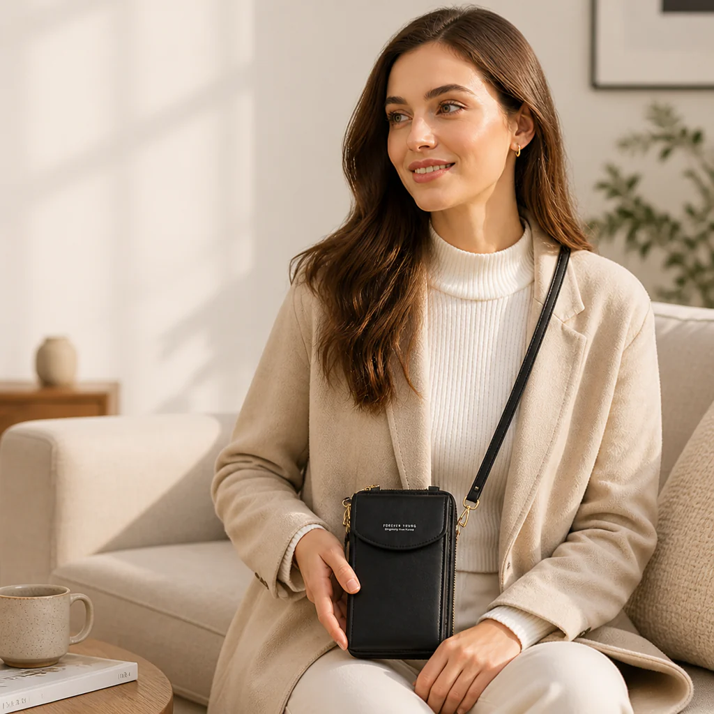 AeroStride™ – Slim Crossbody Phone Bag with Built-In Card Wallet - Image 2