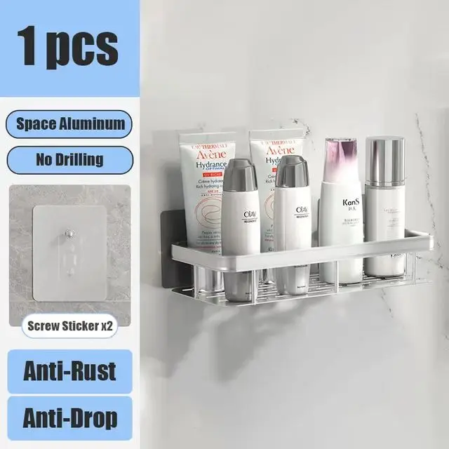 Aluminum Shower Shelf for Easy Installation Without Drilling - Image 17