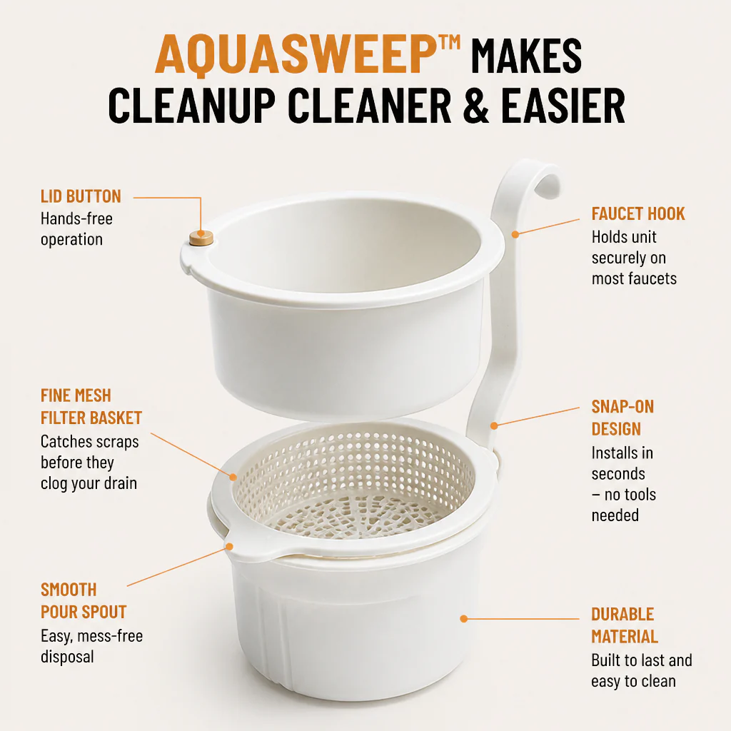 AquaSweep™ — Snap On, Stop Clogs, and Toss Scraps Without Lifting a Finger - Image 6