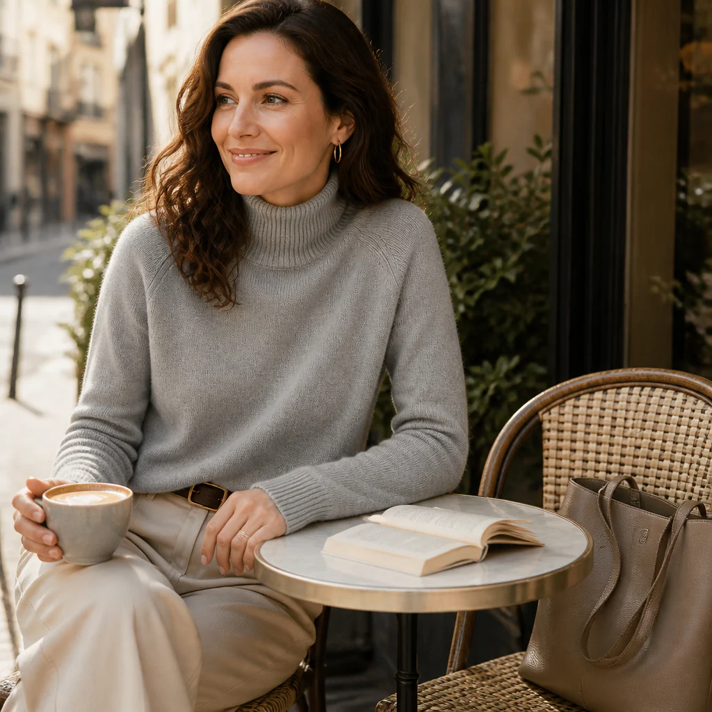 ArcticSilk™ – Cozy Relaxed-Fit Turtleneck Sweater with Ribbed Trim - Image 2