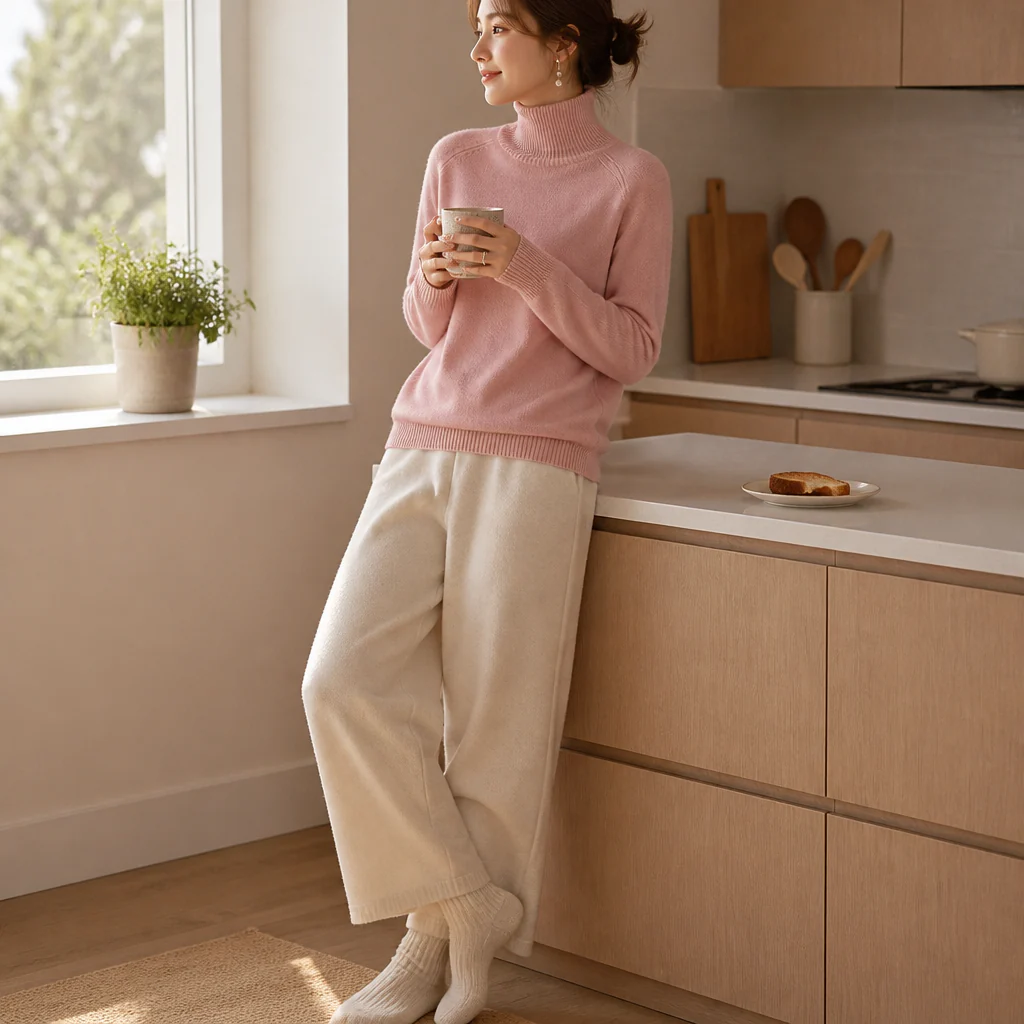 ArcticSilk™ – Cozy Relaxed-Fit Turtleneck Sweater with Ribbed Trim - Image 3