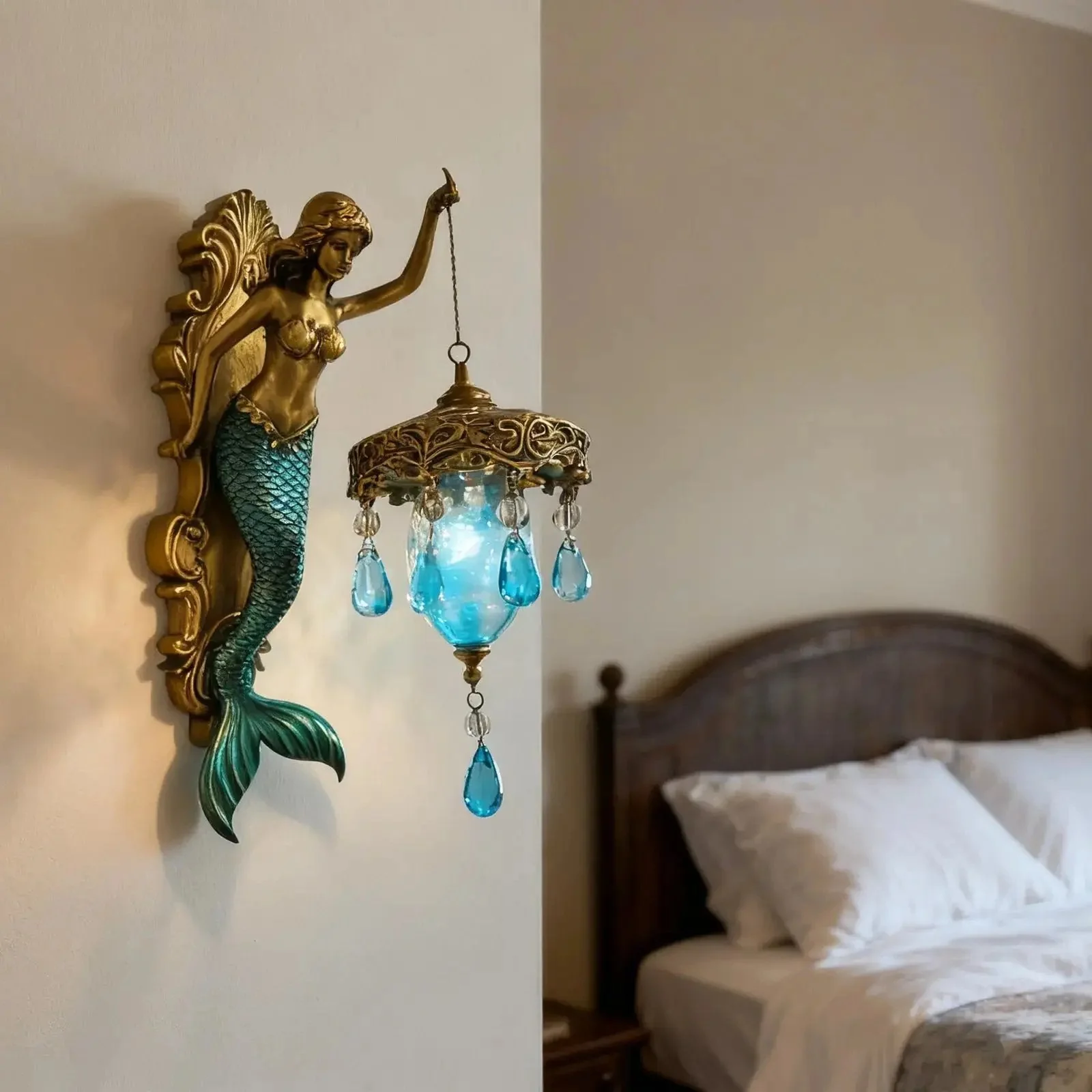 Baroque Style Mermaid Wall Lamp – Romantic Illumination for Your Home - Image 3