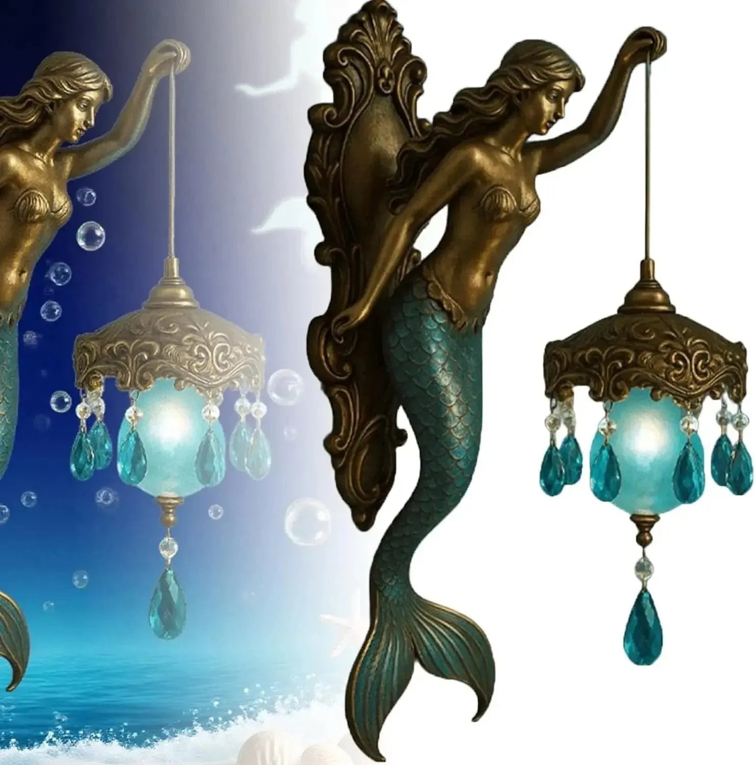 Baroque Style Mermaid Wall Lamp – Romantic Illumination for Your Home - Image 4