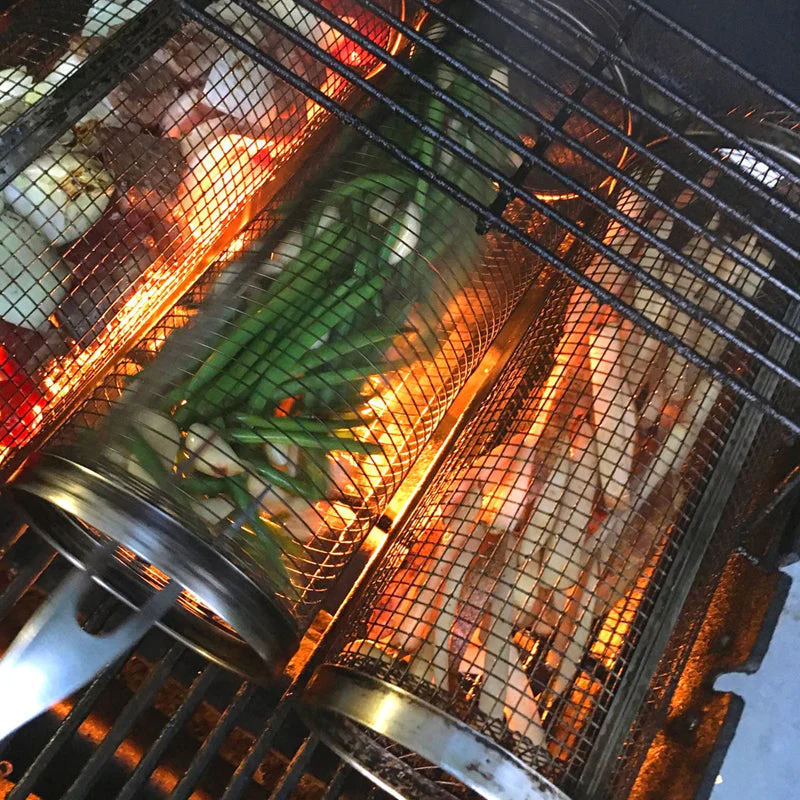 BBQ Cooking Basket | 360° Rotatable | Uniform Heat | Stainless Steel Build | GrillMaster - Image 2