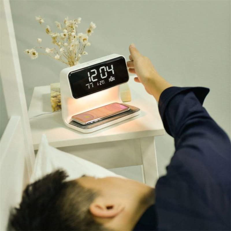 Bedside Light with Wireless Charger and Alarm Clock Unit - Image 2