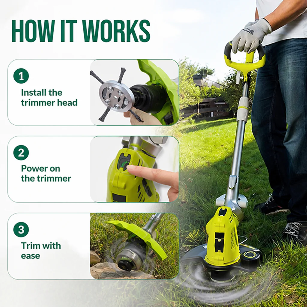 BladeJoy™ 10-inch Cordless Trimmer — Effortless Lawn Perfection Without the Pain or Hassle - Image 3