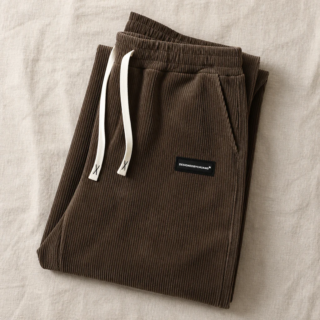 BlazeStride™ – Relaxed Straight-Leg Corduroy Pants with Drawstring Waist - Image 4
