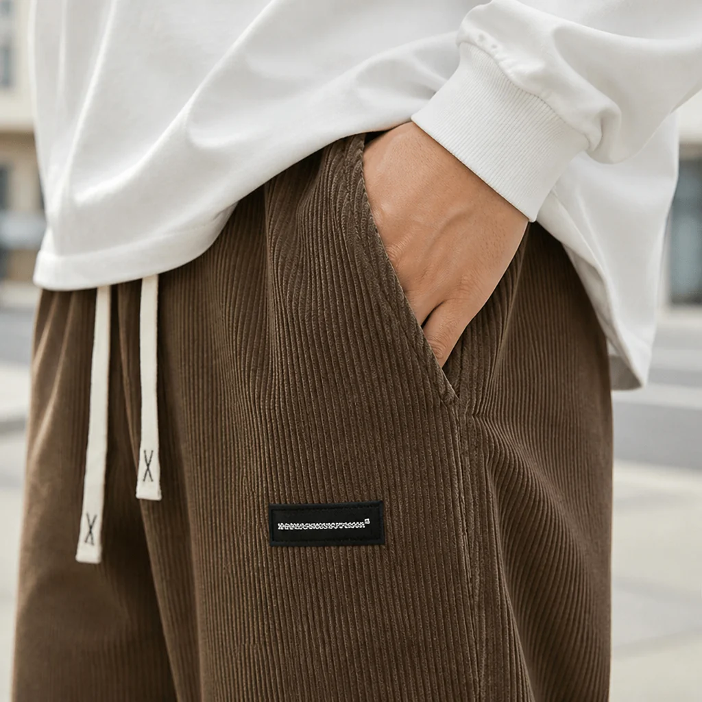 BlazeStride™ – Relaxed Straight-Leg Corduroy Pants with Drawstring Waist - Image 7