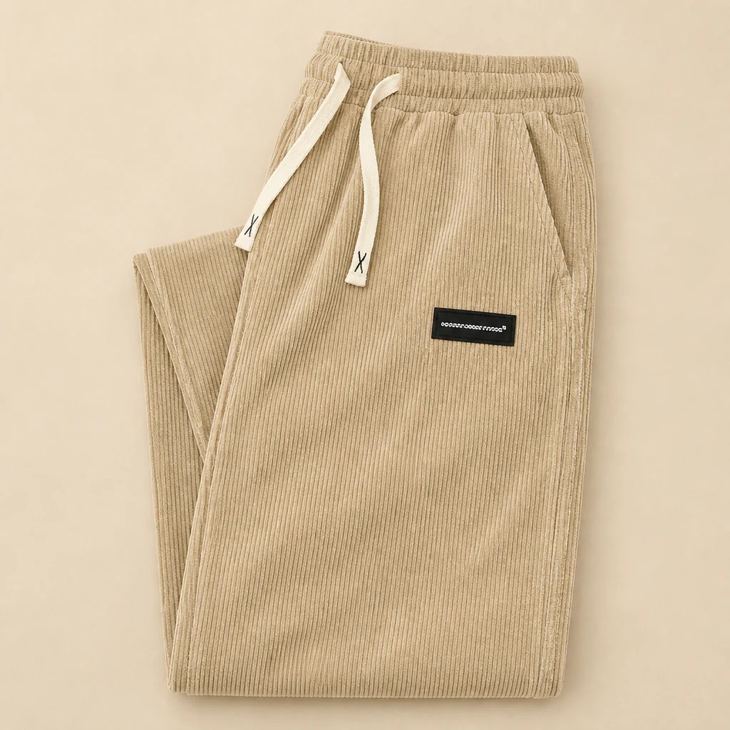 BlazeStride™ – Relaxed Straight-Leg Corduroy Pants with Drawstring Waist - Image 9