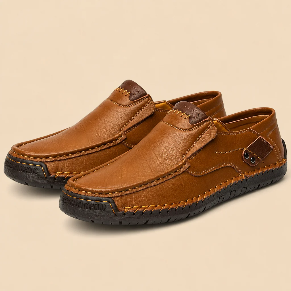 Bravaro™ – Hand-Stitched Slip-On Leather Loafers with Cushioned Sole - Image 3