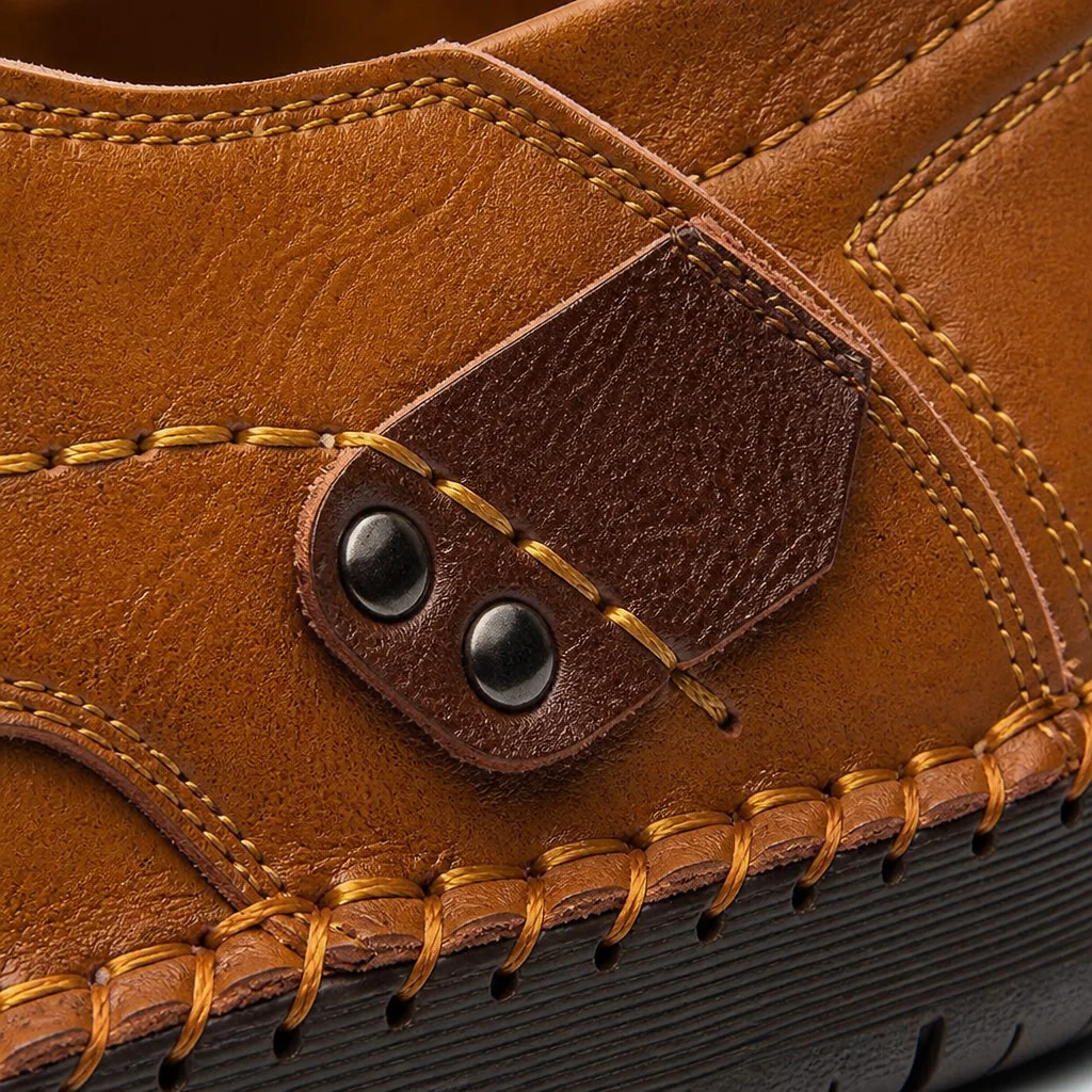 Bravaro™ – Hand-Stitched Slip-On Leather Loafers with Cushioned Sole - Image 5