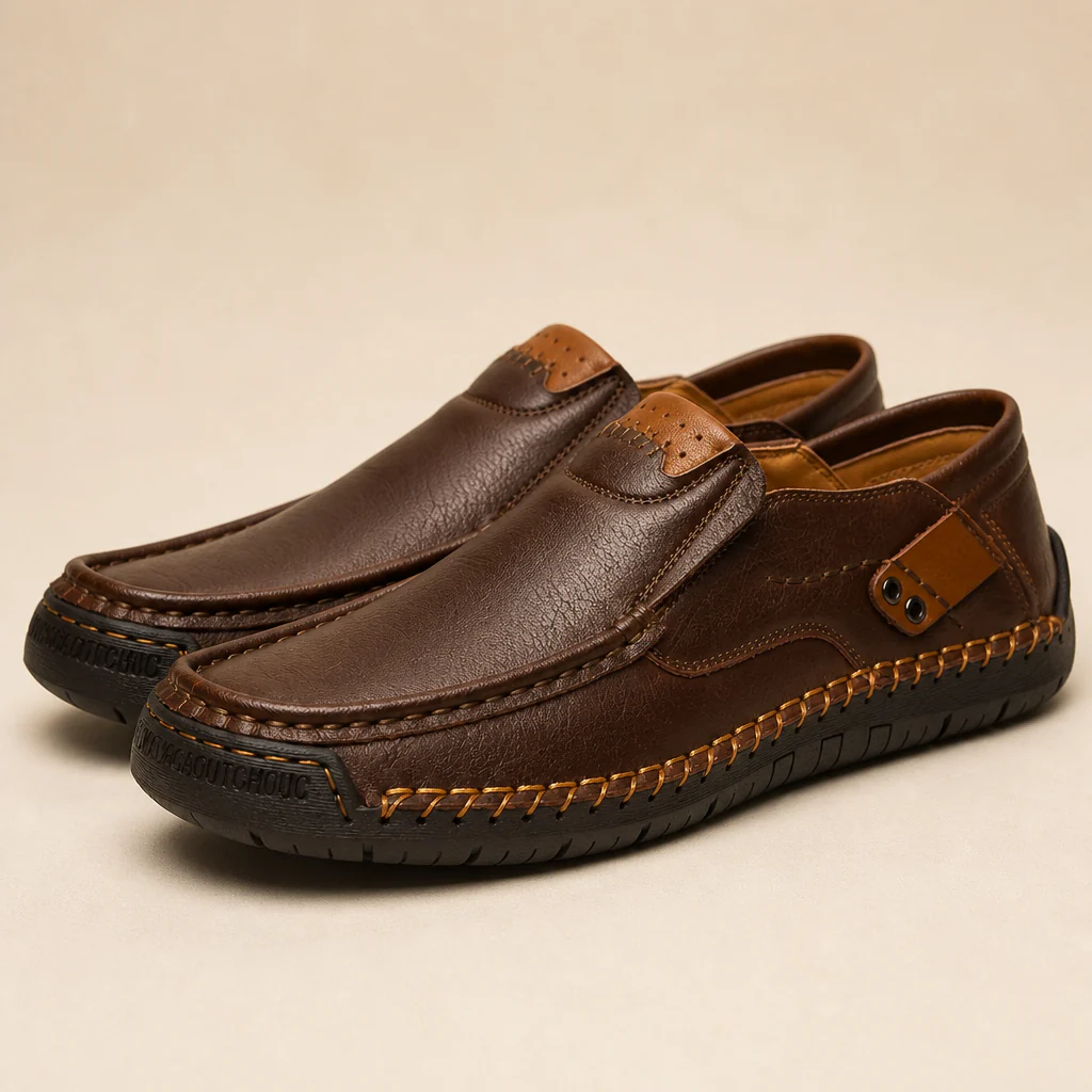 Bravaro™ – Hand-Stitched Slip-On Leather Loafers with Cushioned Sole - Image 9