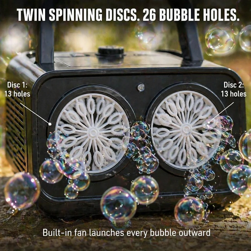 BubblyRush™ — Flood Any Backyard Party With a Twin-Disc Bubble Storm - Image 3