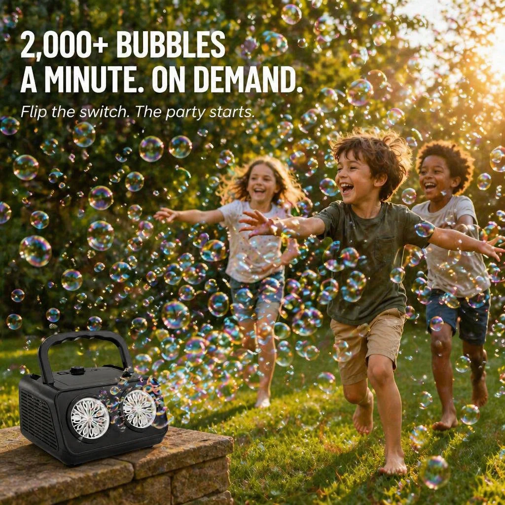 BubblyRush™ — Flood Any Backyard Party With a Twin-Disc Bubble Storm - Image 4