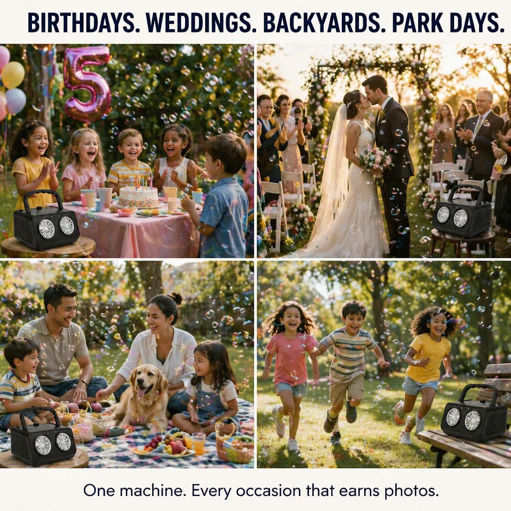 BubblyRush™ — Flood Any Backyard Party With a Twin-Disc Bubble Storm - Image 5