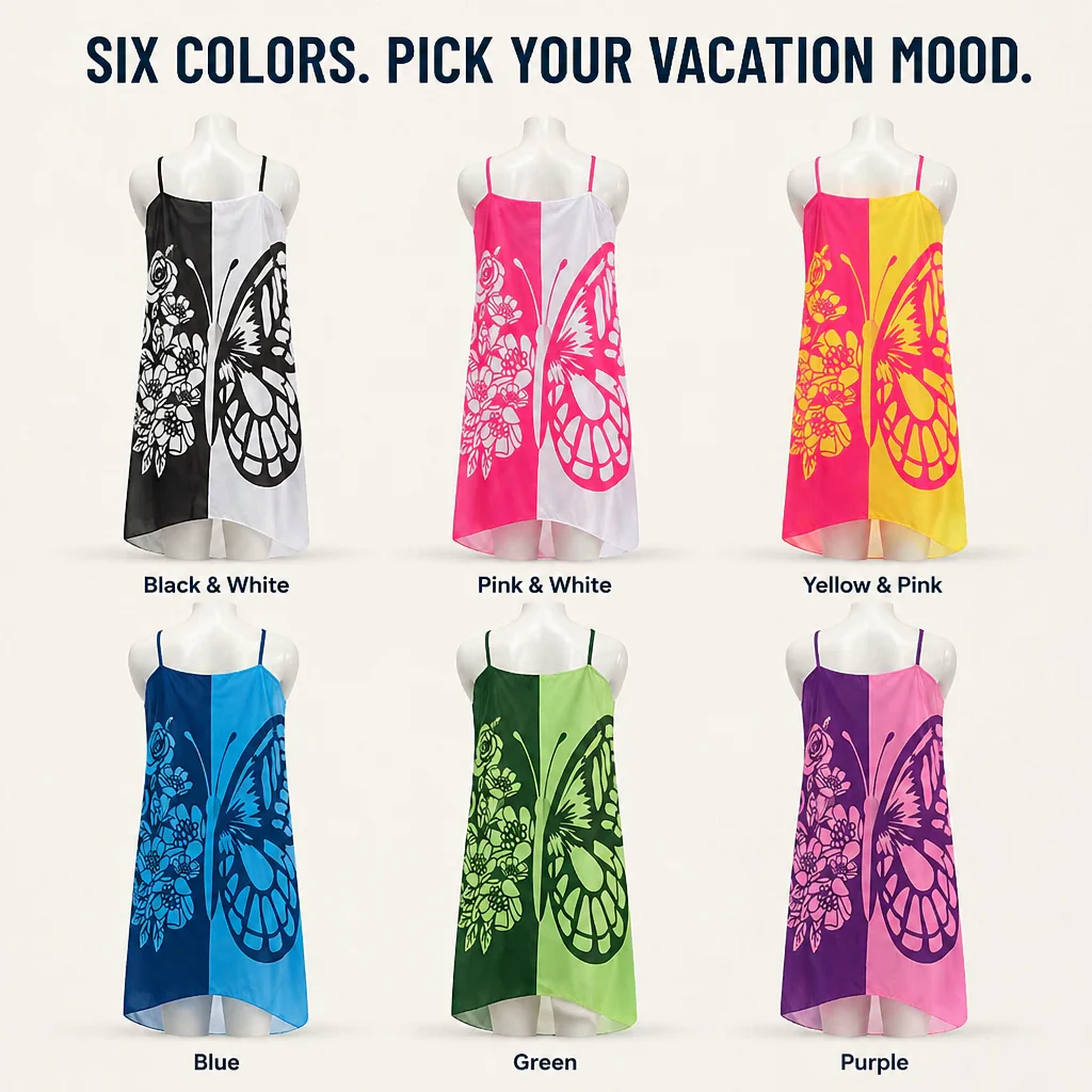 Butterfly Breeze™ — Wrap, Tie & Steal the Beach in Statement Butterfly Print - Image 7