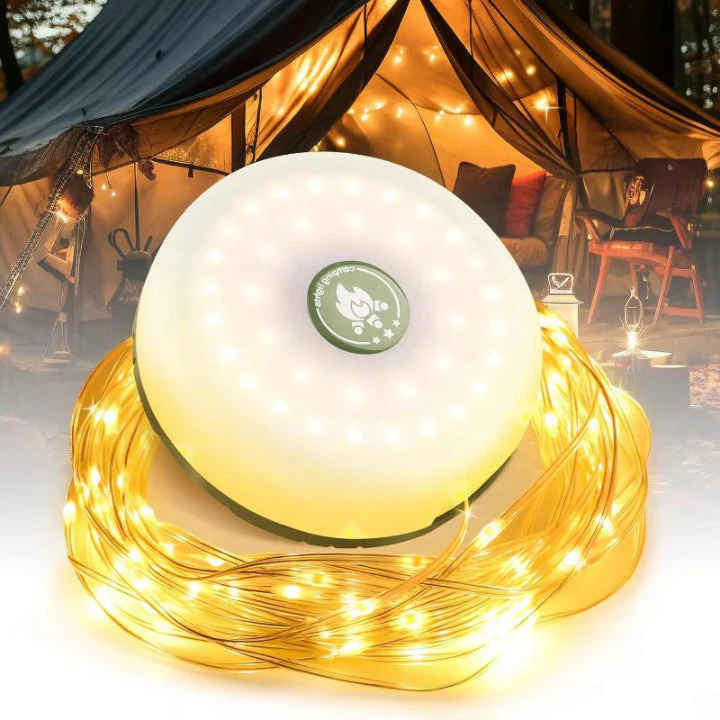 Camping lantern with 10m RGB string lights – ambiance & safety for every outing - Image 6