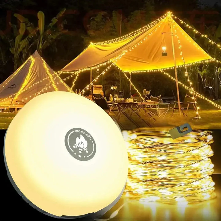 Camping lantern with 10m RGB string lights – ambiance & safety for every outing - Image 8