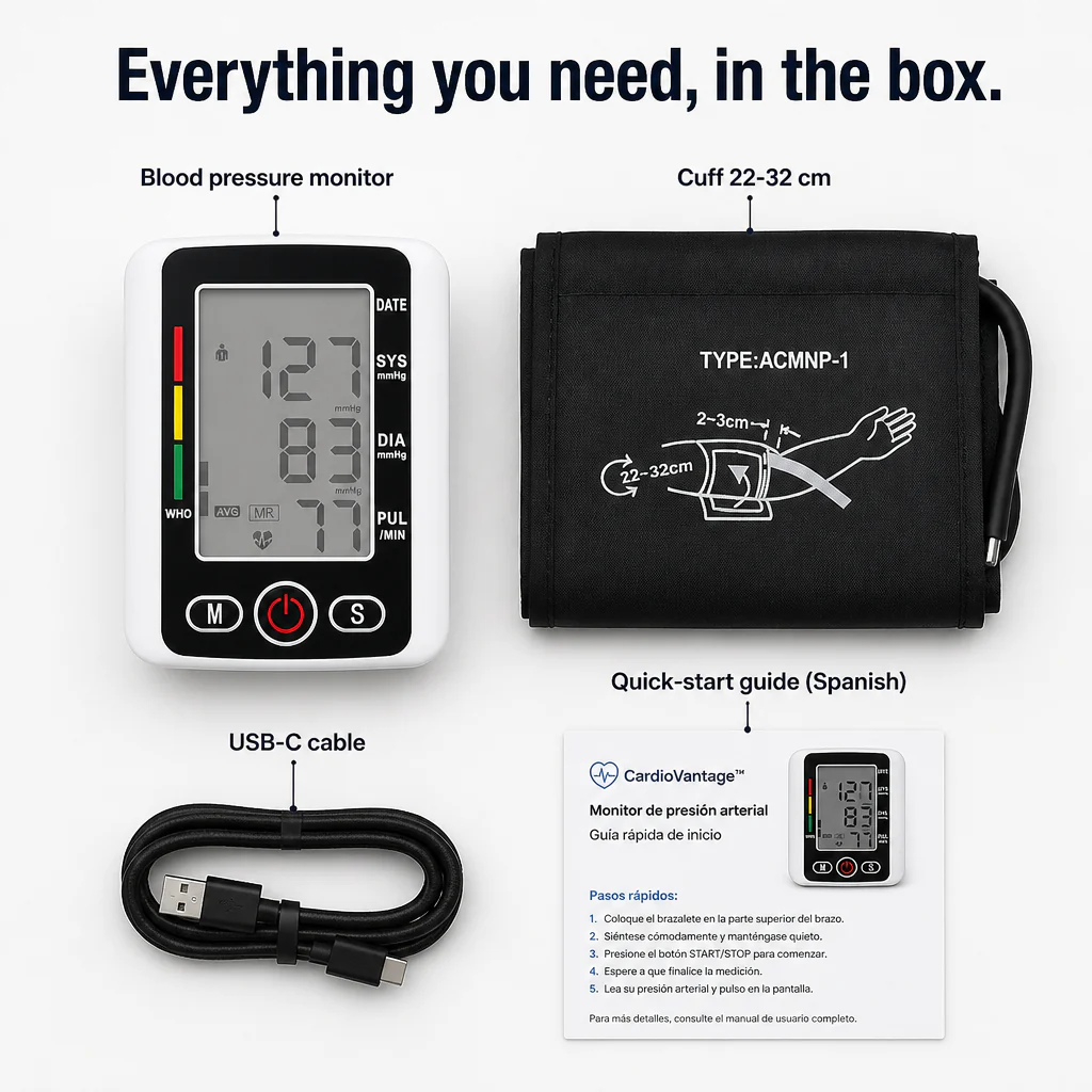 CardioVantage™ — Track Your Blood Pressure at Home With One-Button Spanish Voice Guidance - Image 7