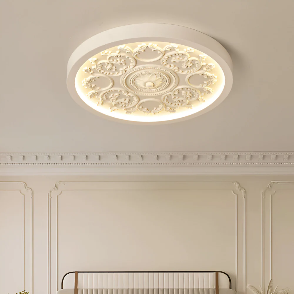 Ceiling lamp with embossed floral design – Remote dimmable control - Image 8