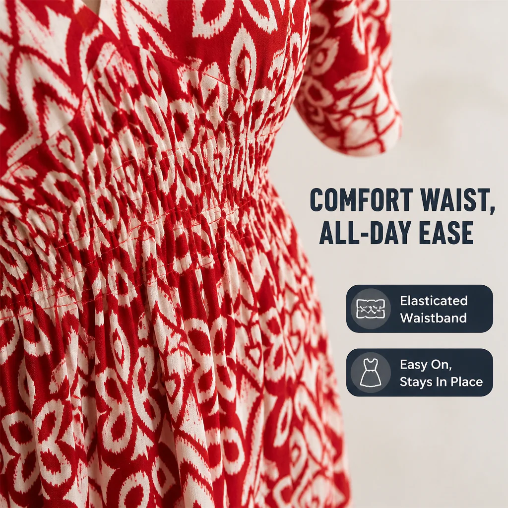 CelestialAura™ Floral V-Neck Dress — Flaunt Your Curves with Effortless Elegance and All-Day Comfort - Image 8