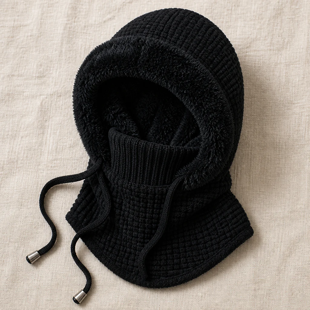 ChillGuard™ – Plush-Lined Hooded Scarf with Drawstring Fit - Image 3