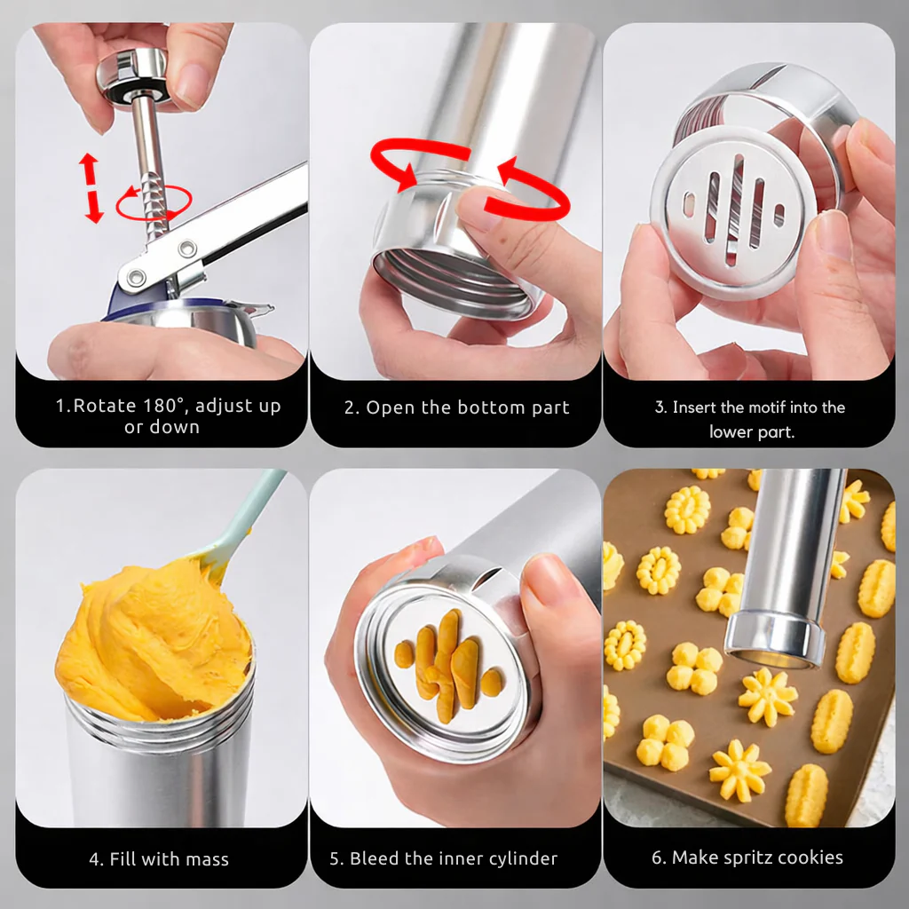 Cookies | Aluminum Dough Stampler | Piped Pastries and Decorating | Bakezy - Image 6