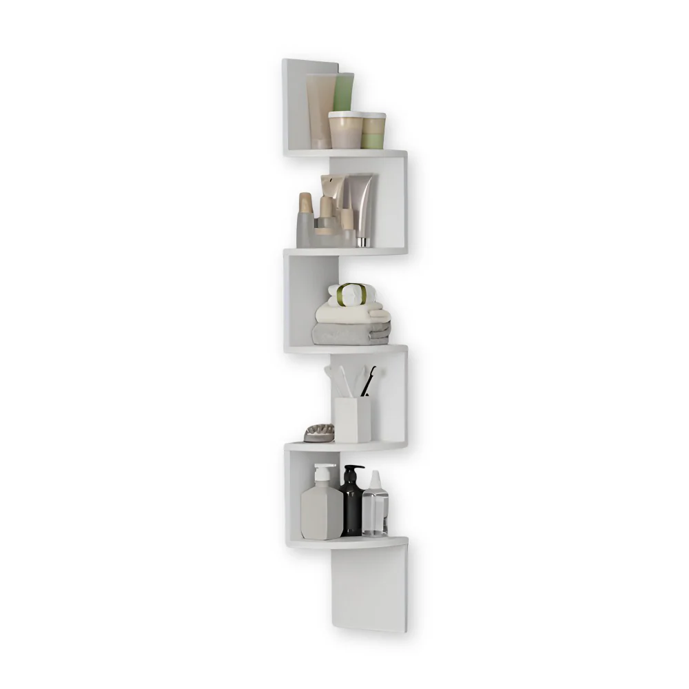 Corner Shelf 5 Tiers | Zigzag Style with Shelves | Space-Saving Corner Fit | CornerZig - Image 10