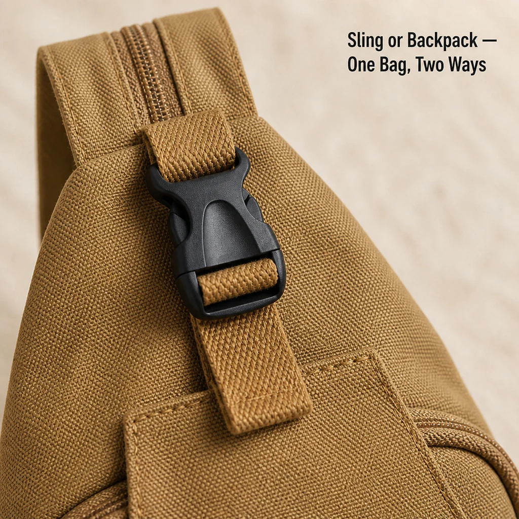 Korva™ – Convertible Sling Crossbody with Hidden Backpack Conversion - Image 4