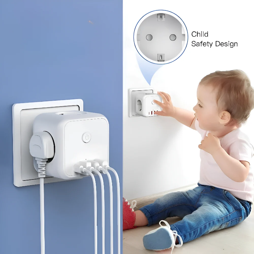Cube Power Board | Multi-Socket | Overload Safety with On-Off Switch | PowerCube - Image 3