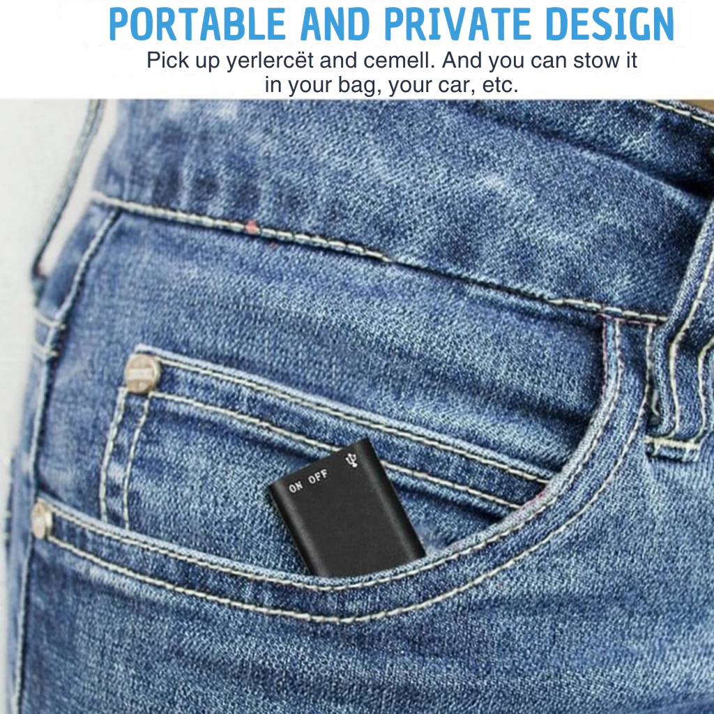 Dictation Device | Compact Audio Recorder | Single Button Recording | MicroSpy - Image 3