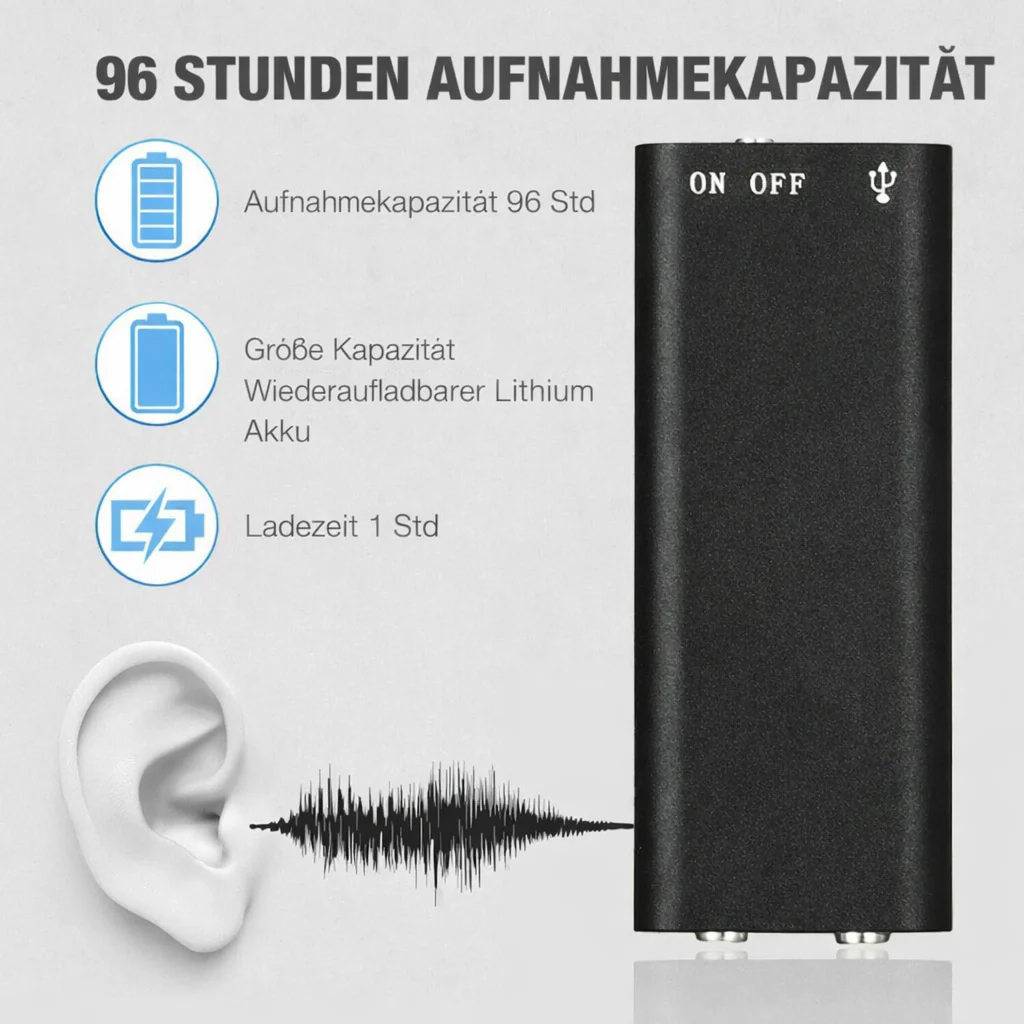 Dictation Device | Compact Audio Recorder | Single Button Recording | MicroSpy - Image 7
