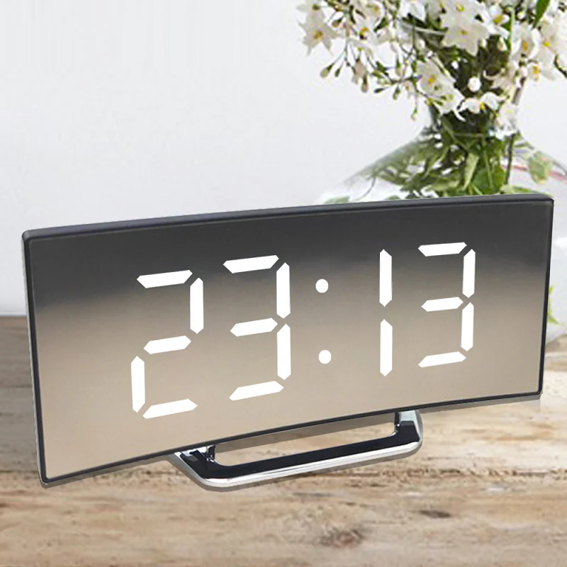 Digital Timepiece | LED Mirror Alarm Display | Auto-Dimming Anti-Glare | CurveClock - Image 9