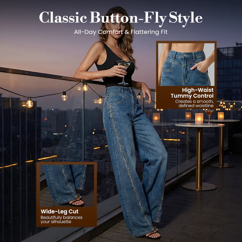 DivineLux™ Rhinestone Jeans — Sculpt Your Curves, Spark Confidence, and Feel Unstoppable All Day - Image 4