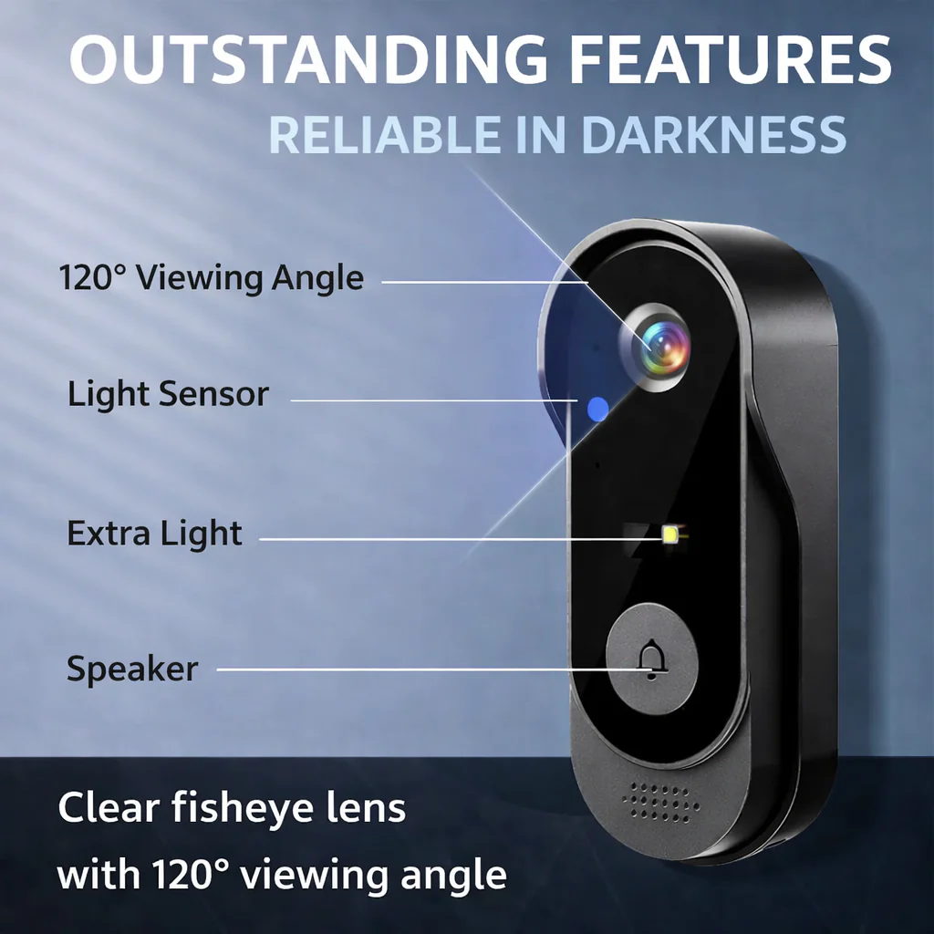 Doorbell Camera | Real-Time View and Two-Way Talk | Night Vision Enabled | RingCam - Image 5