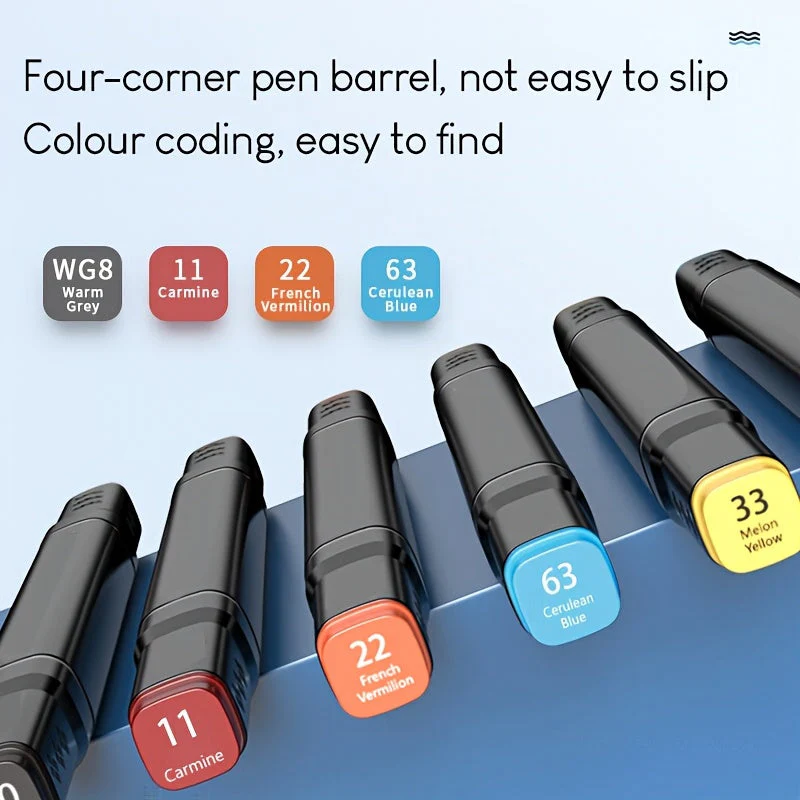 Double-Sided Alcohol Marker Set with 168 Colors - Image 3