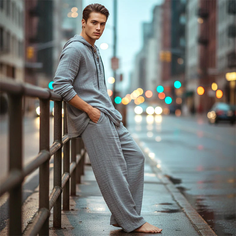 Drakescape™ – Relaxed Hooded Linen-Blend Two-Piece Set - Image 5