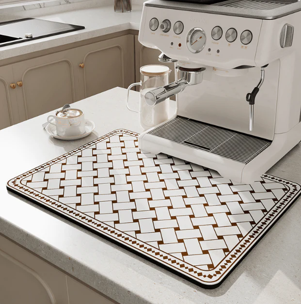 Drip Pad | Diatomite Kitchen Mat Fast-Drying | Maintains Dry Countertop | DishDryer - Image 5
