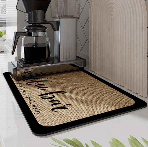 Drip Pad | Diatomite Kitchen Mat Fast-Drying | Maintains Dry Countertop | DishDryer - Image 9