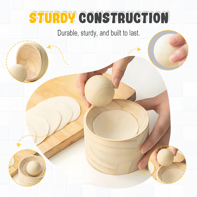 Dumpling Maker | Wooden Dough Stamp | Non-Stick Finish | DumpliForm - Image 12