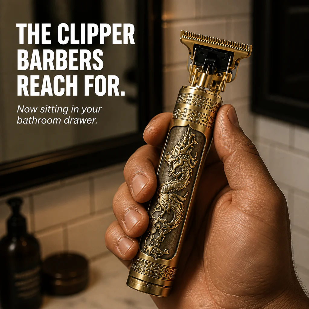 EdgeCraft™ Vintage T-Blade Trimmer — Line Up Fades & Edges Like a Pro Barber
