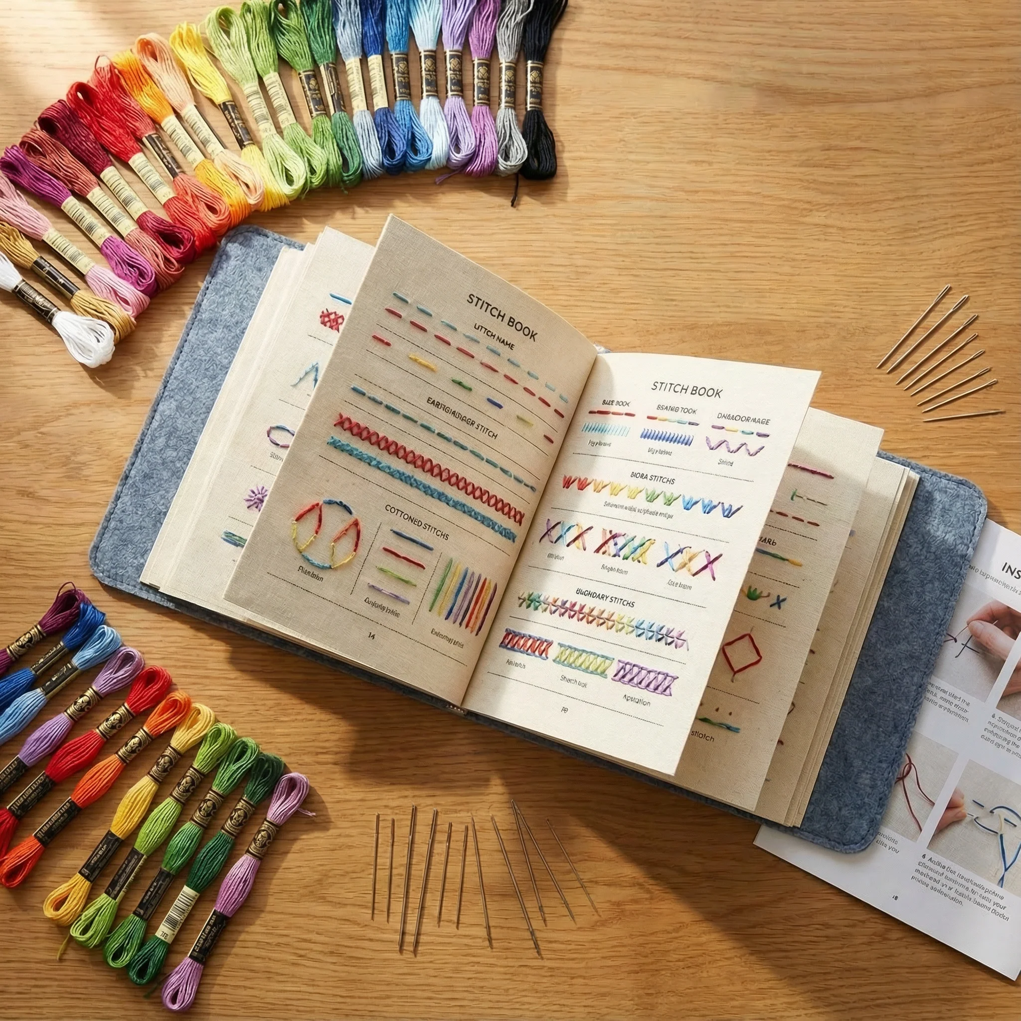 Embroidery | 106 Stitch Designs Step-by-Step Book Set | Practice Using Linen Pages | StitchLibrary - Image 14